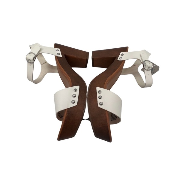 NWT Time And Tru White Platform Block Heel Sandals Size 9 Women's - Picture 6 of 9